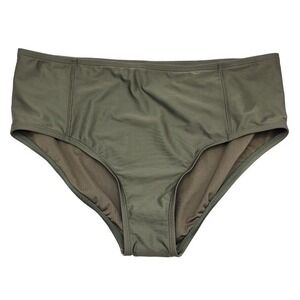 DKNY Womens Olive Green High Waisted Bikini Bottoms Size XL New